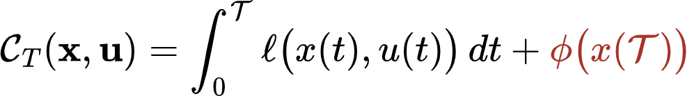 State-space objective combining running cost and terminal cost